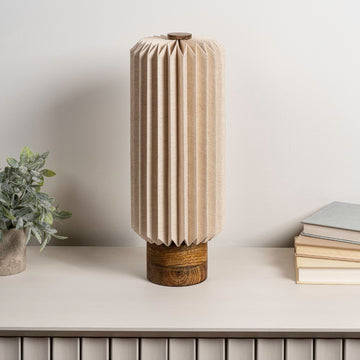 Banks 15.75" Modern Minimalist Paper Pleated Column Accent LED Table Lamp